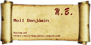 Moll Benjámin névjegykártya